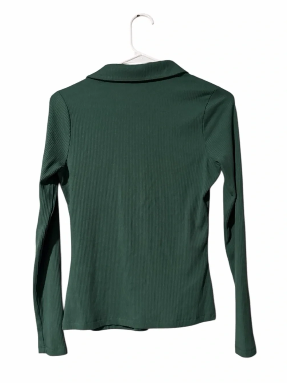 Boden Jewelled Button Ribbed Shirt In Green Size 6 - Picture 3 of 5